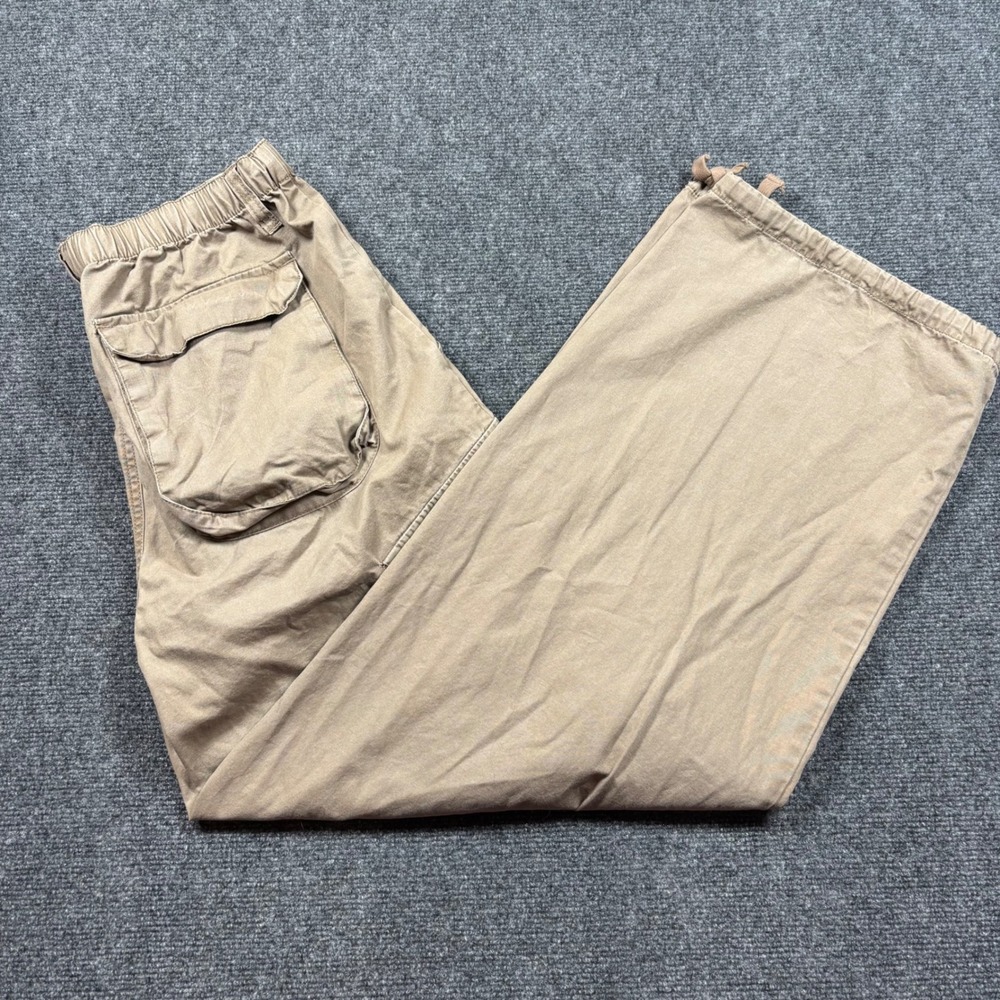 Elwood Cargo Pants Mens Medium Brown Elastic Waist Drawstring Hem
